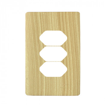 Placa p/ 3 Tomadas 4x2 - Novara Maple